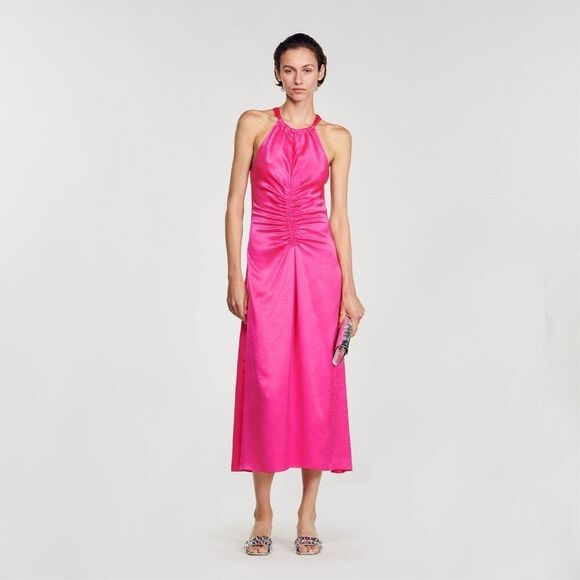 Sandro Courtney Halter Midi Dress - Picture 1 of 8